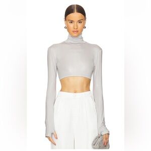 Norma Kamala cropped slim fit long sleeve turtleneck top